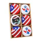 Decoration EG 8cm Painted American Flag Shiny Festive Supplies Xmas Decoration Plastic Ornaments Christmas Ball