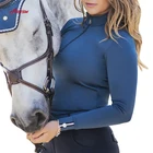 Skin Riding Shirts OEM Factory Skin Friendly Horse Riding Top 4 Way Stretch Horseware Equestrian Shirts