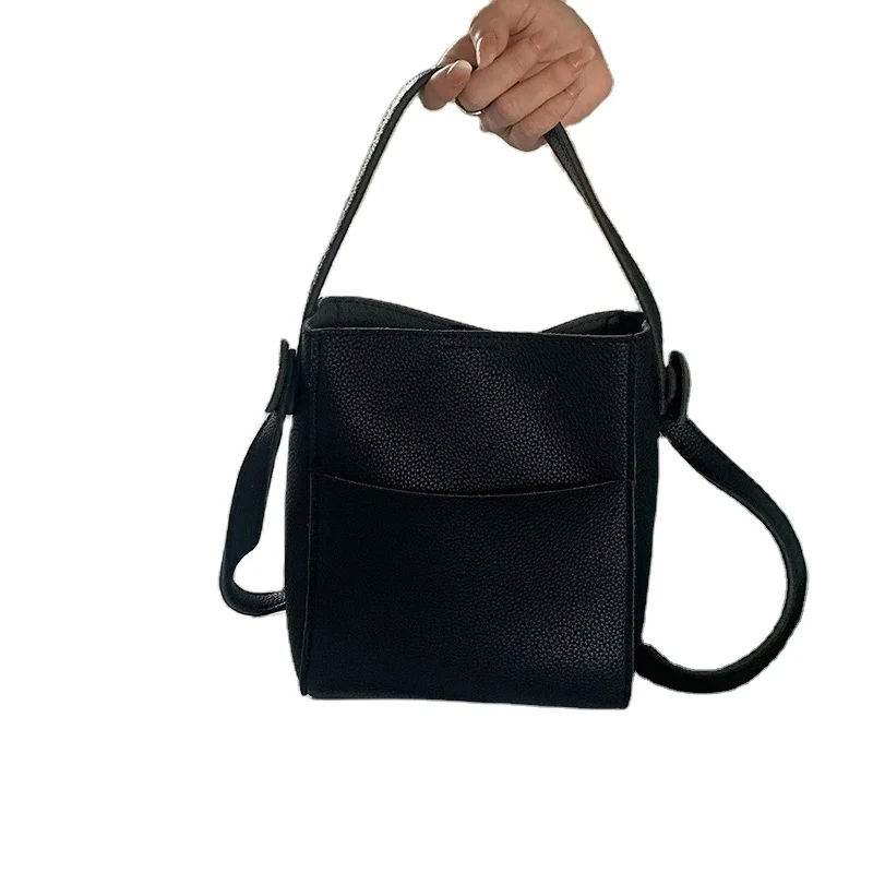 Daily collocation Simple casual bucket PU bag women's tote Bags Customize logo Women Shoulder Bag