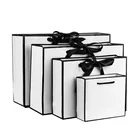 Bags Wholesale Price Elegant Customized Brand Logo Luxury Boutique Shopping White Gift Bags With Bowknot