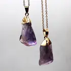 Natural Stone Necklace Vintage Style Colored Healing Irregular Natural Stone Crystal Pendant Necklace 2021