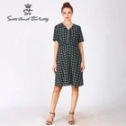 Silk Printed Dresses Women 100% Silk Dress 2021 New Ladies Printed Silk Dress V-neck Mulberry Silk Dress