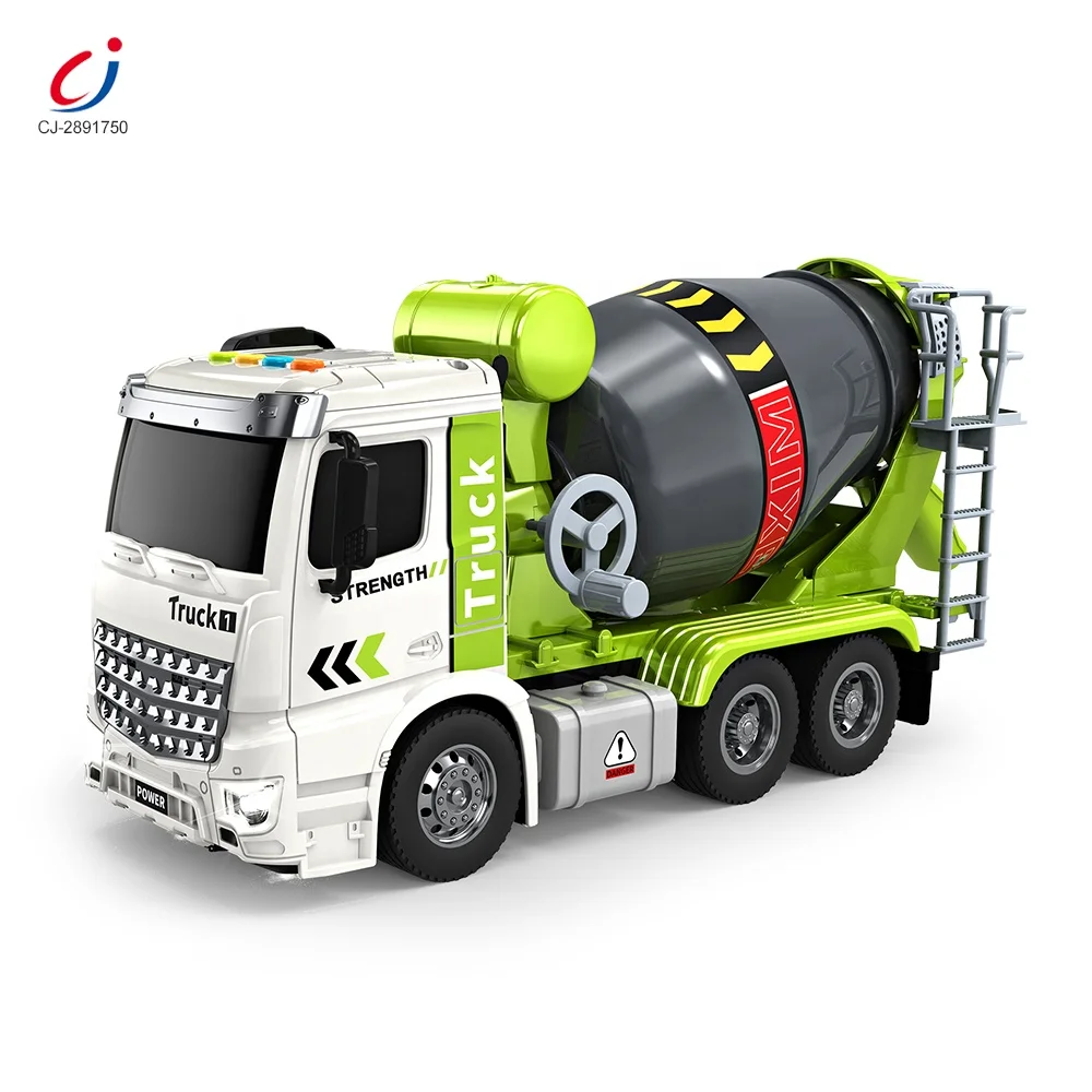 Chengji juguetes 1:16 inertia construction truck friction toy vehicle kids concrete cement mixer truck toy with light and sound