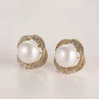 Fashion Pearl Earing Earrings Wholesale Fashion Elegant Women Jewelry Crystal White Pearl Earing Stud Earrings