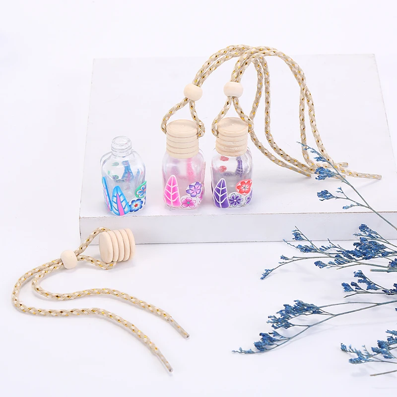 product 10ml empty glass car perfume bottle hanging wooden lid bottles wholesale car fragrance gift empty car perfume bottle-8