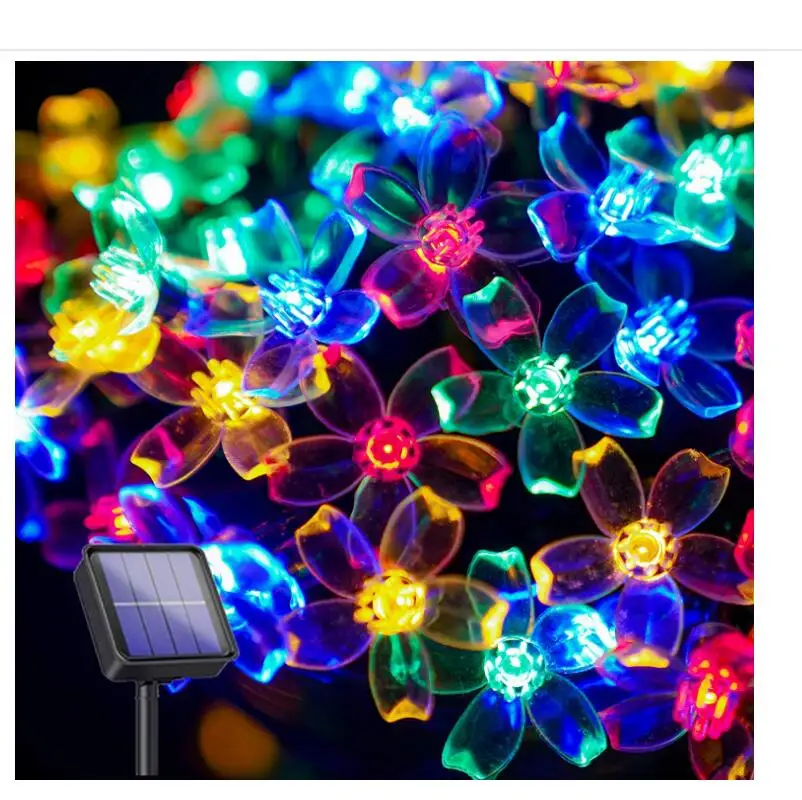 Solar String Lights Cherry Blossom Fairy White 8 Warm Mode 50led