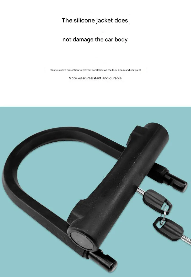 U-Shaped Silicone Lock for Bicycle Electric Car Tram Motorcycle-Cross-Border Mountain Bike Accessory