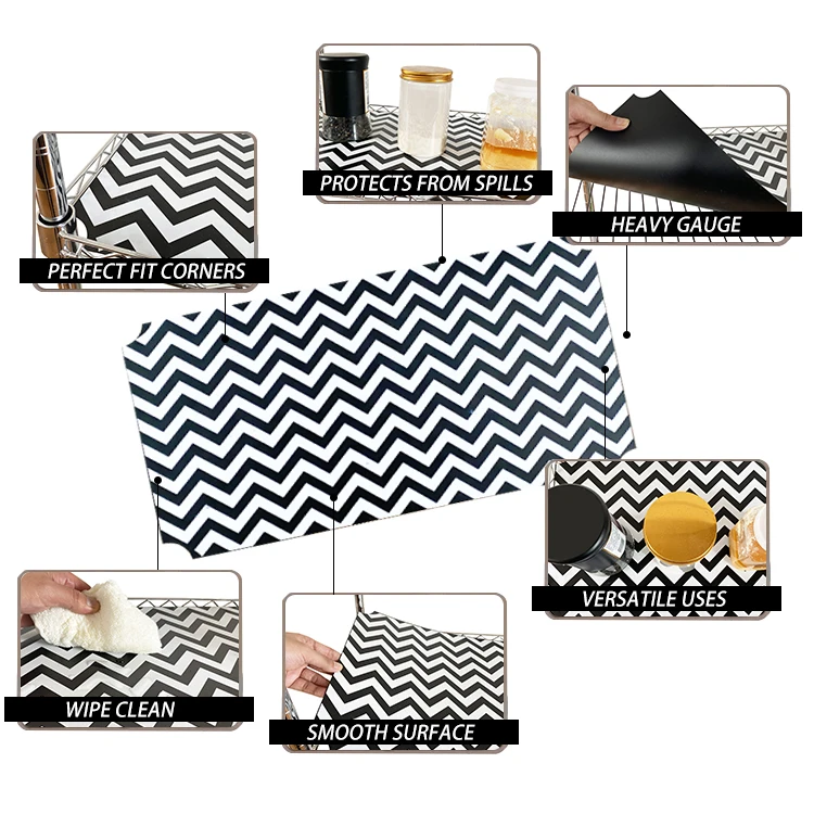 PP Eco-friendly Wire Shelf Liners Non-slip Drawer Liners for Household Food Grade