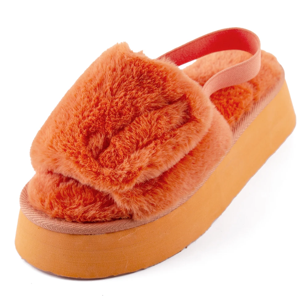Winter Women Slippers Faux Fur Warm Shoes Woman Slip On Flats Female