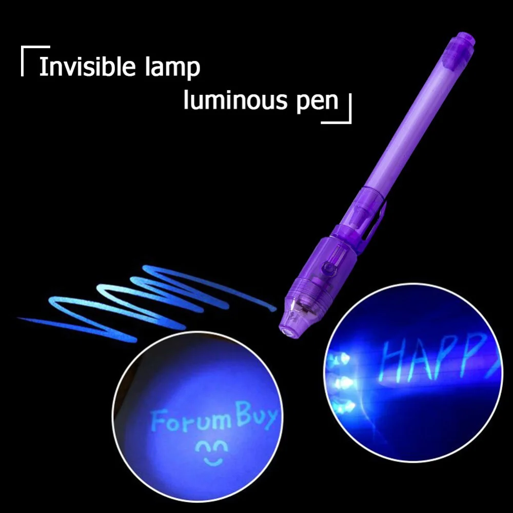 Uv Invisible Fluorescent Pen Led Electronic Purple Light Creative Uv Magic Ink Pen Buy