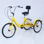 Wholesale Cheap Adult Big Wheel 24 Inch 7 Speed Tricycle Bicycle 3 Wheel Tricycle Trike