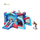 Hoop Slide Inflatables Combos Happyhop 9187--combo Inflatable Football Bouncer Slide With Basketball Hoop