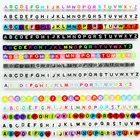 Beads Plastic Cheap Price Metal Box Alphabet Beads Round Sorted White Matte Black Letter Beads Plastic Colors Clear