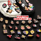 Charms INS New Custom Logo Tiktok Wholesale Rubber Black Girl Shoes Charms Accessories For Clogs Shoes Bulk