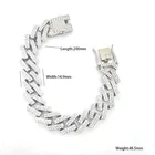Cz 2021 Miami Zirconia Diamond Iced Out CZ Cuban Bracelet Large Hip Hop Jewelry Cuban Link Bracelet For Men