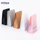 Pouch Custom Logo Rough Matt Flat Bottom Pouch Recyclable Coffee Bag Packaging With Valve
