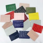 Card Holders Minimalist Mini Slim Pocket Debit Bank Crocodile Embossed Leather Business Credit Card Holders