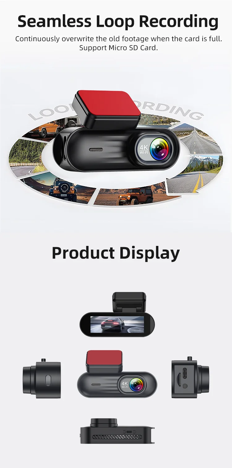 4K+2K Dual Dash Cam With Build-in 2.4G WIFI&GPS Voice Control Car Black Box Camcorder Camera 4K Dashcam for Competitively Priced manufacture