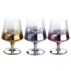 Goblet High Quality Stock 230ml Electroplating Brandy Goblet Wine Glass Wholesale