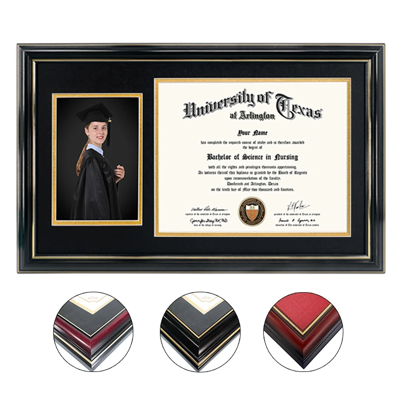 Professional Diploma Display Frame with Matting Graduation diploma frame with elegant gold trim design