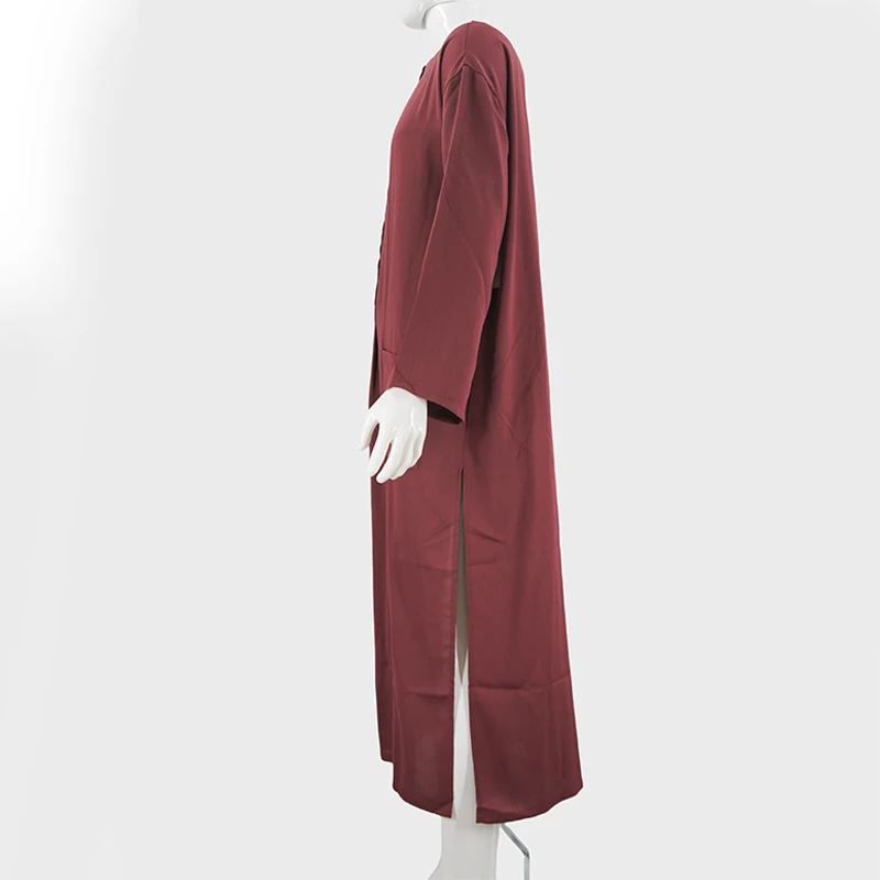 Custom Men's Long Sleeve Arabic Thobe Designed Casual Muslim Kaftan with Pockets for Middle East manufacture