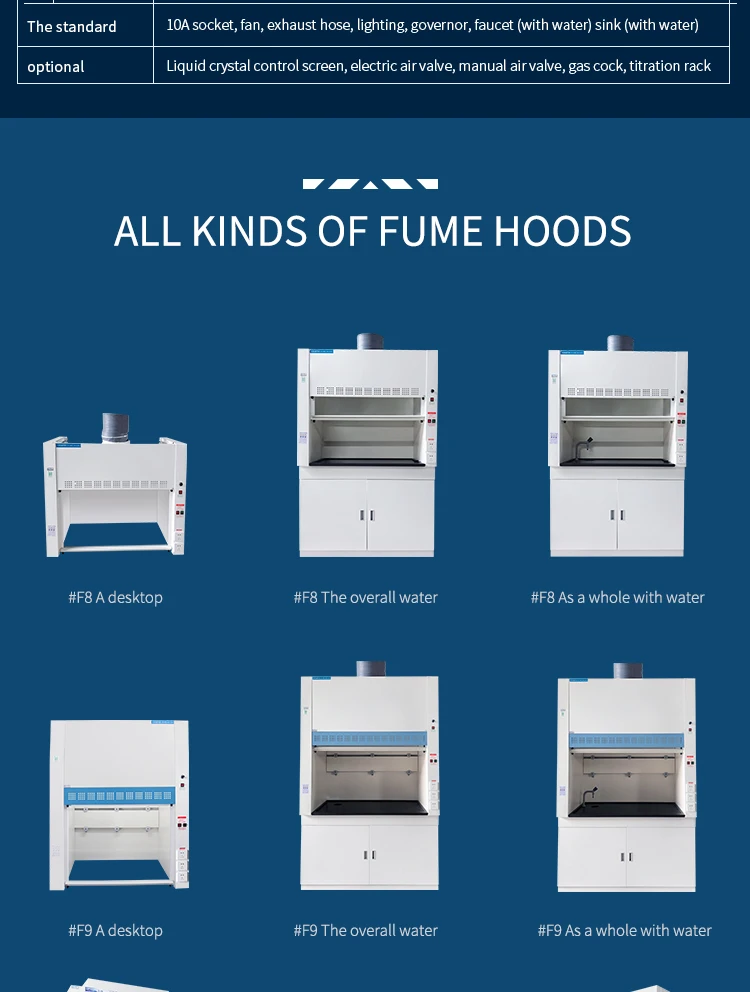 F9-PD-W1800 Laboratory Fume Hood China Direct Factory Supplier for Hospital for School Laboratory Fume Cupboard Lab Equipment