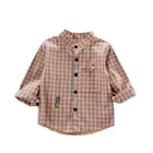 100% Spring Autumn Children Plaid Shirt Baby Boys Long Sleeve 100% Cotton Shirt