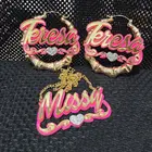 Earrings Bamboo Earrings Hot Sale Letter Name Custom Earrings Bamboo Earrings Hip Hop Fashion Ins Earrings