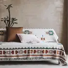 Throw Blanket Jacquard 100% Cotton Polyester Custom Design Jacquard Fabric Woven Throw Blanket For Sofa Decoration