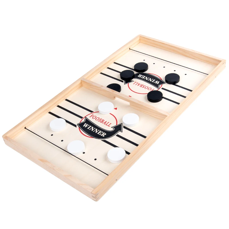 family tabletop slingshot sport winner board game table desktop battle ice hockey game wood fast sling puck game