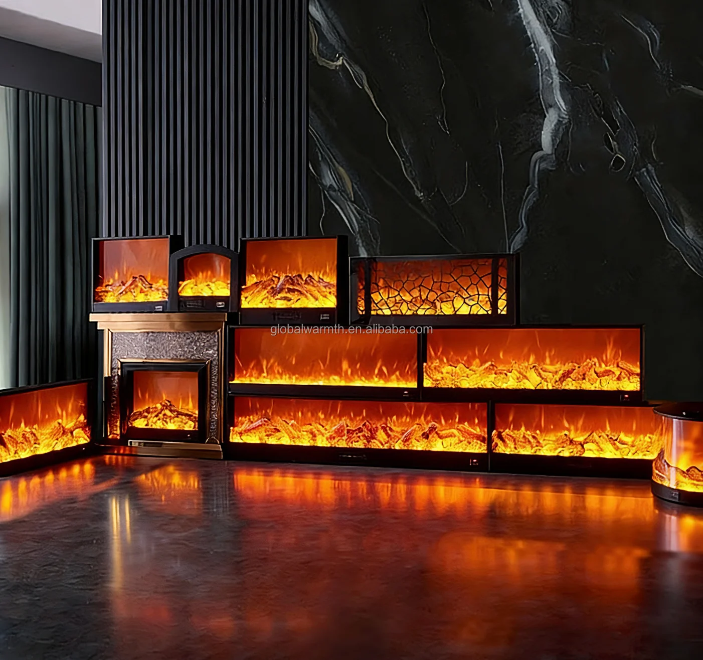 Electric Fireplace, 3D, LED, RGB - detail 2