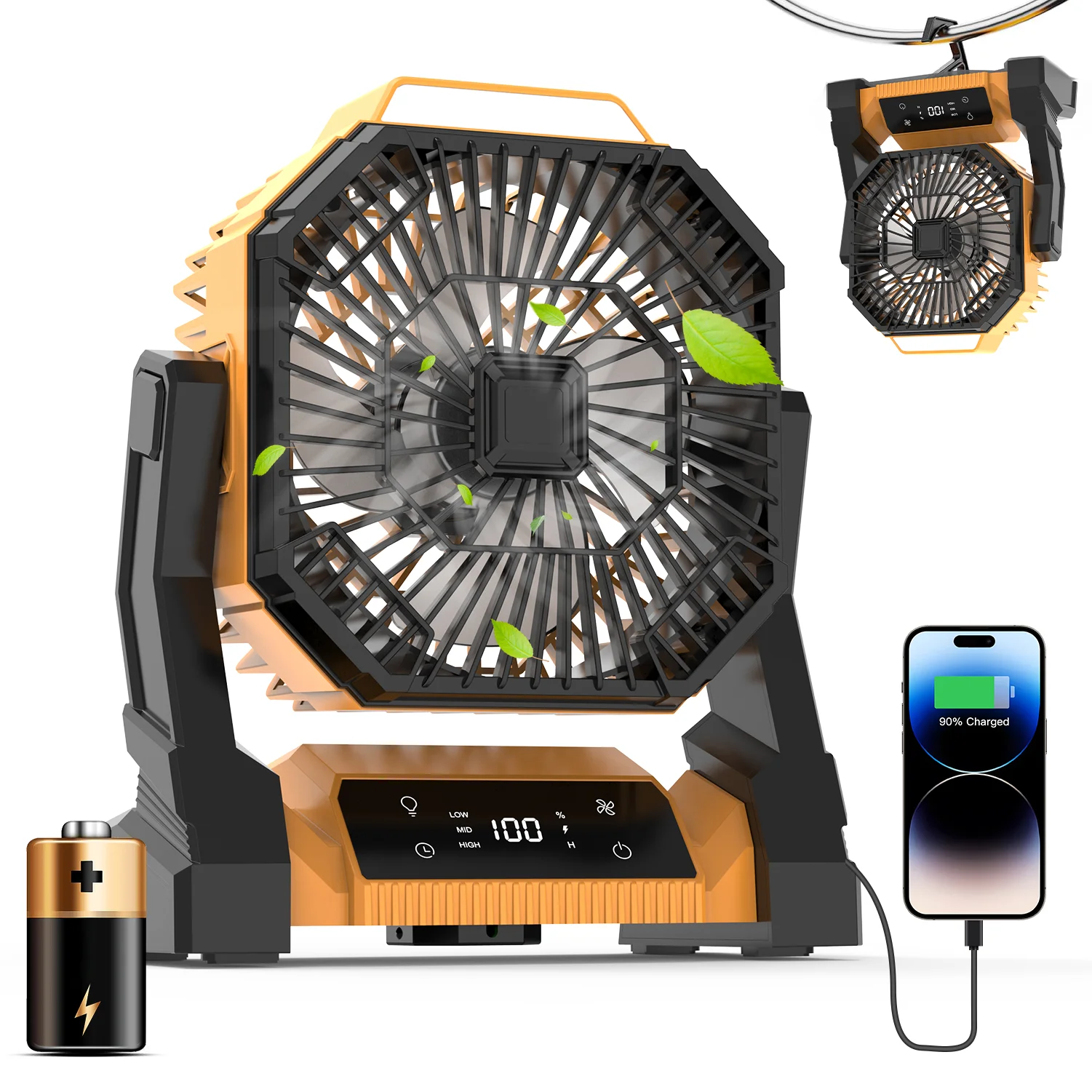 Table Fan, Portable, LED, USB - detail 6
