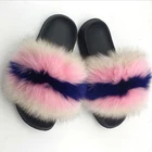 Fox Fur Slipper Factory Direct Supply Fox Fur Luxury Slippers House Ball With BOM/One-stop Service