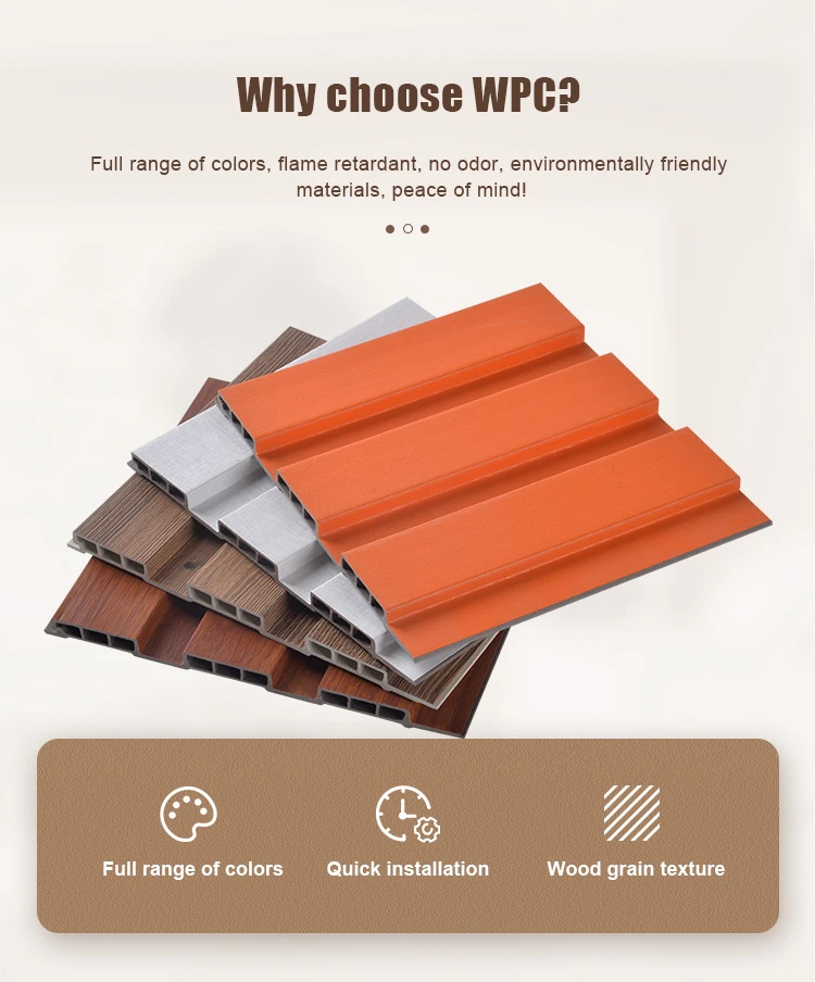 Interior Eco Friendly Pvc Fluted Wpc Composite Great Wall Panel For