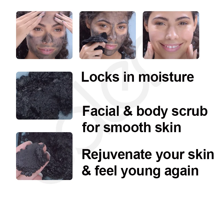 Activated Exfoliating Body Facial Scrub Natural Organic Bamboo Charcoal