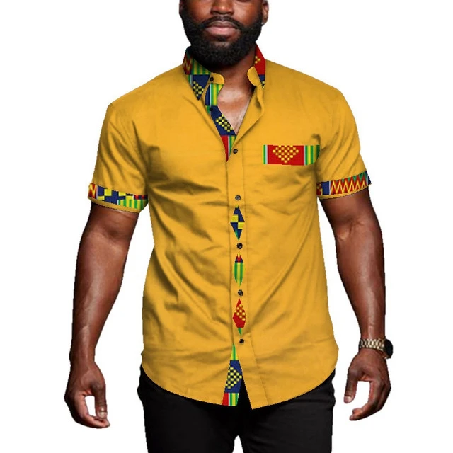 Wyn723 Newest Men Top Shirt African 