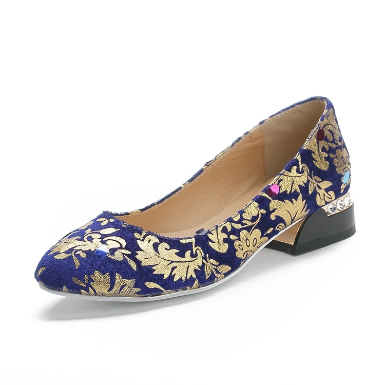 floral block heel pumps
