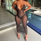 Wear New Selveless Long Solid Color See Through Dress Night Club Wear Sexy Hot Transparent Women Lingerie