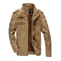 Hot sale Men's High Quality Windbreaker Fleece Jacket Casual Winter Cotton Jacket Fashion Cargo Coat For Men