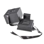 Ring Ring Packaging Custom Small Leather Dark Blue Super Fiber Packaging Right Angle Ring Jewelry Box