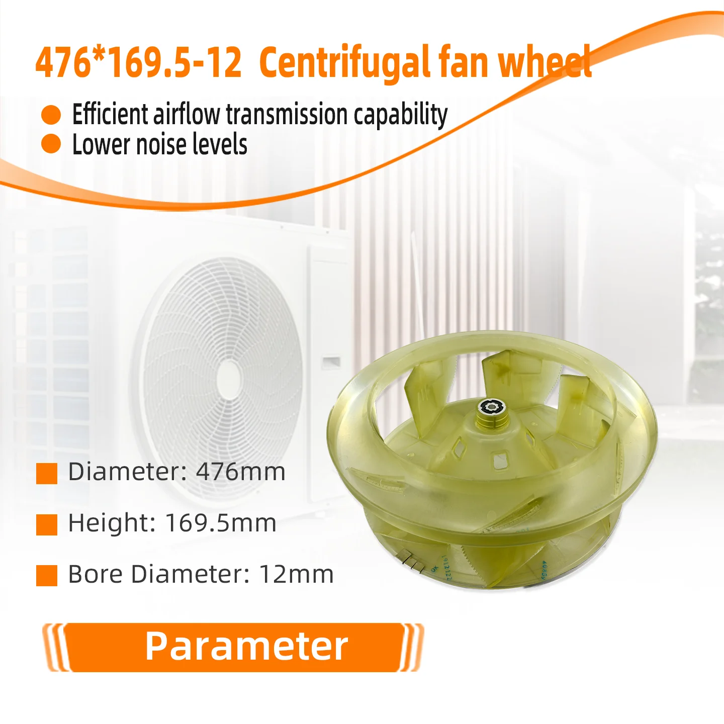 Centrifugal Blower, 476x169.5x12, Electric, Plastic - detail 12