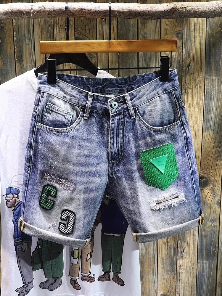 New Fashion Mens Ripped Short Jeans Brand Clothing Bermuda Summer 100% Cotton Shorts Denim Shorts