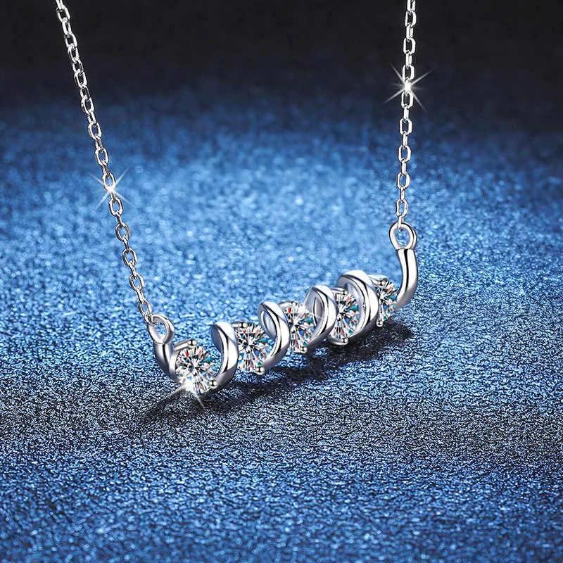 female 925 sterling silver s925 necklace with mosa