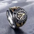 Titanium Ring Factory Direct Sales Of Foreign Trade Jewelry Chaonan Gold Masonic Men's Titanium Steel Ring