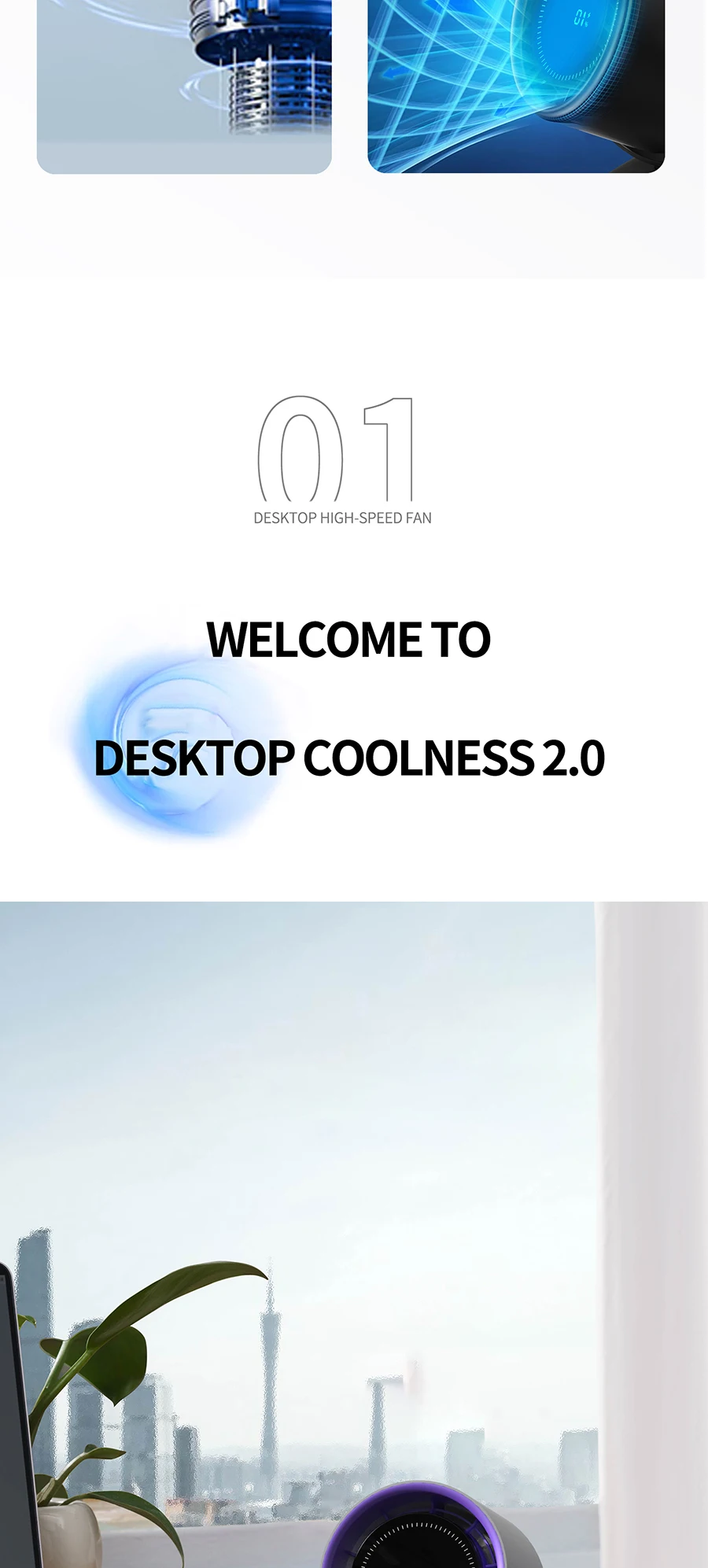 Personal Desk Clip Fan, HXTC88, AIR, Portable, USB - detail 6