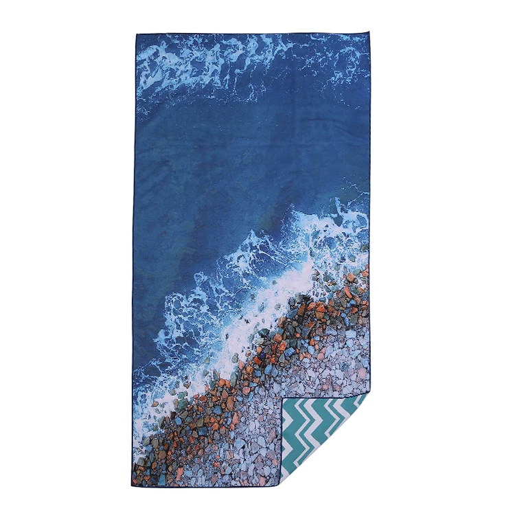 OEM Private Design Sublimation Print Microfiber Sand Free Lightweight Pool Beach Towel