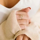 Ring Rings Factory Statement Ring Half Round Stainless Steel Finger Rings For Women