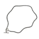 Jewelry H-N480 Vintage Men Hip Pop Jewelry 925 Sterling Silver Thich Curb Chain Bar Necklace