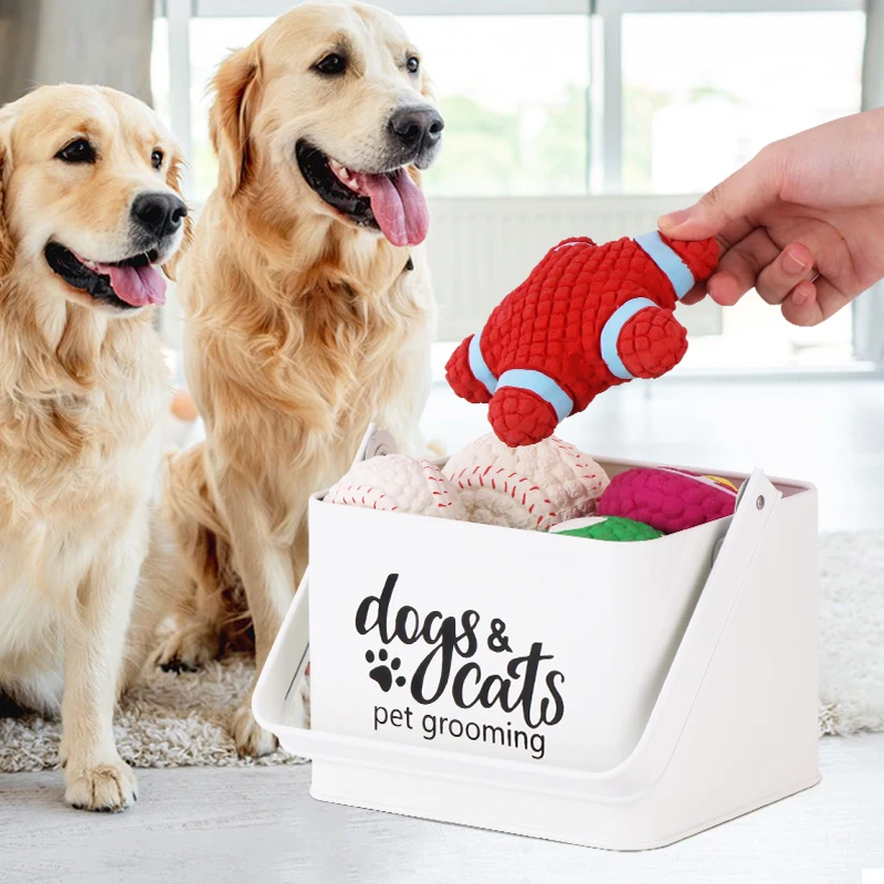2023 New Arrival Pet Groming Tools Kit Storage Box Pet Toys Storage Basket for Dog