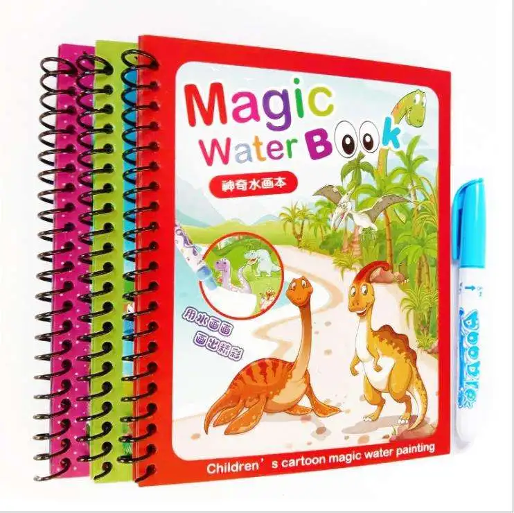 Reusable Water Book, Children Painting Book with Pen